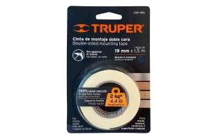 Cinta de Montaje Doble Faz Truper 11724 19mm 1,5m Cinta de Montaje Doble Faz Truper 11724 19mm 1,5m