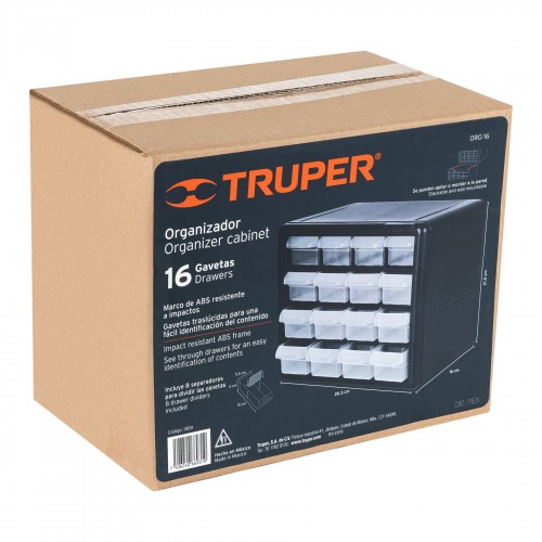 Organizador Truper 11851 de 16 compartimientos