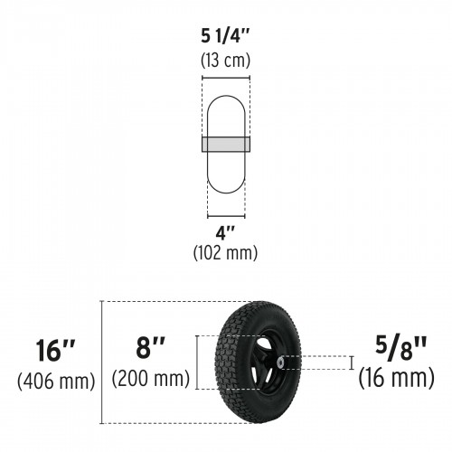 Rueda para Carretilla Truper 11852 16'' Maciza 5/8"