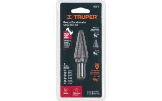 Mecha Escalonada Truper 12123 1/4" a 3/4" Óxido Negro Mecha Escalonada Truper 12123 1/4" a 3/4" Óxido Negro