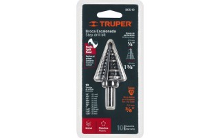 Mecha Escalonada Truper 12126 1/4" a 1 3/8" Óxido Negro Mecha Escalonada Truper 12126 1/4" a 1 3/8" Óxido Negro