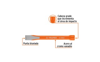 Cincel Corta Hierro Truper 12127 Hex. 5/8x6"
