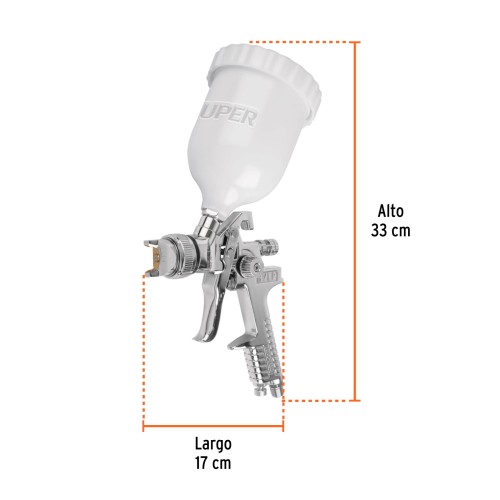 Pistola para Pintar por Gravedad Truper HVLP 12131 2mm Pistola para Pintar por Gravedad Truper HVLP 12131 2mm