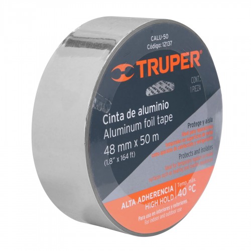 Cinta Adhesiva de Aluminio Truper 12137 48mm x 50m