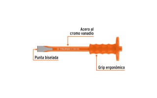 Cincel Corta-Hierro Truper 12175 22x300mm con Empuñadura Cincel Corta-Hierro Truper 12175 22x300mm con Empuñadura