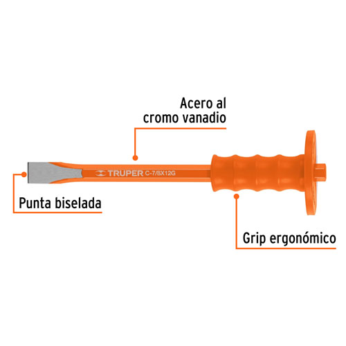 Cincel Corta-Hierro Truper 12175 22x300mm con Empuñadura