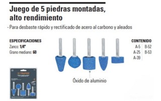 Piedras Montadas p/ Taladro Truper 12444 5pzs