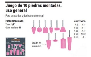 Piedras Montadas p/ Taladro Truper 12445 10pzs