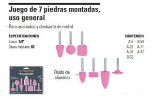 Piedras Montadas p/ Taladro Truper 12446 7pzs