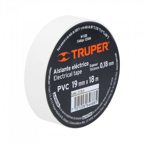 Cinta Aisladora Truper 12506 19mm x 18m Blanco