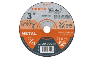 Disco de Corte Metal Truper Sable 75mm x 1,2mm p/ Rectificador Disco de Corte Metal Truper Sable 75mm x 1,2mm p/ Rectificador