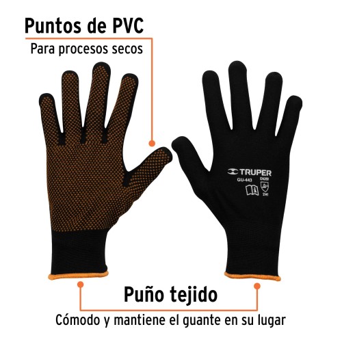 Guante de Poliéster Truper 12652 c/ Puntos de PVC G