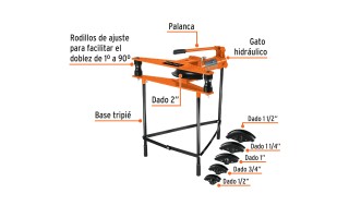 Doblador de Caños Hidráulico Truper 12882 12T con Mesa Doblador de Caños Hidráulico Truper 12882 12T con Mesa