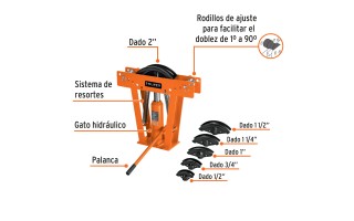 Doblador de Caños Hidráulico Truper 12883 12T Doblador de Caños Hidráulico Truper 12883 12T