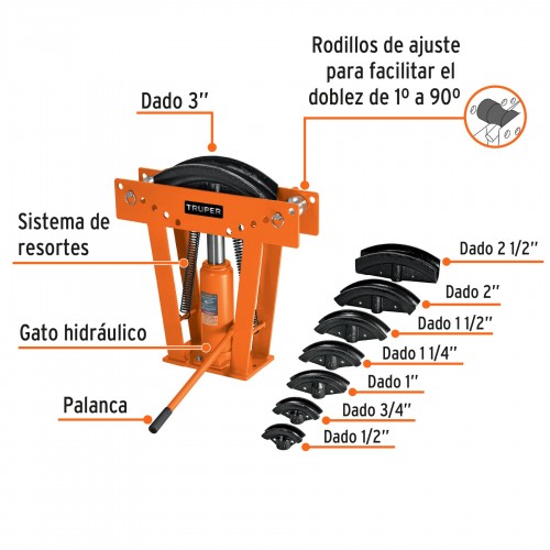 Doblador de Caños Hidráulico Truper 12884 16T