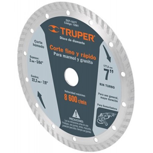 Disco de Corte Truper 12980 Diamante Turbo 115mm