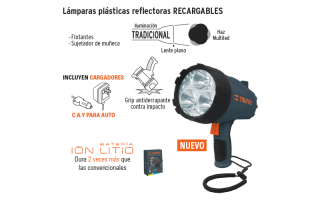 Linterna Truper 12986 Reflector LED 1500lm Recargable