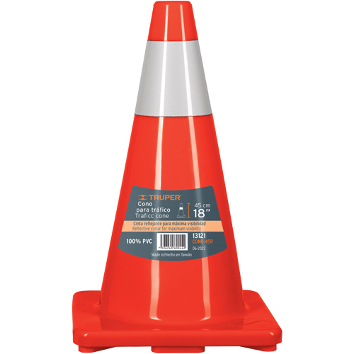 Cono Precaucion Truper 13121 45cm Naranja Reflectivo