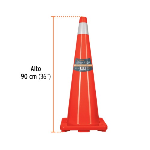 Cono de Precaución Truper 13127 90cm Naranja Reflectivo