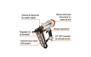 Clavadora Neumática Truper 13181 Calibre 16 25mm - 65mm