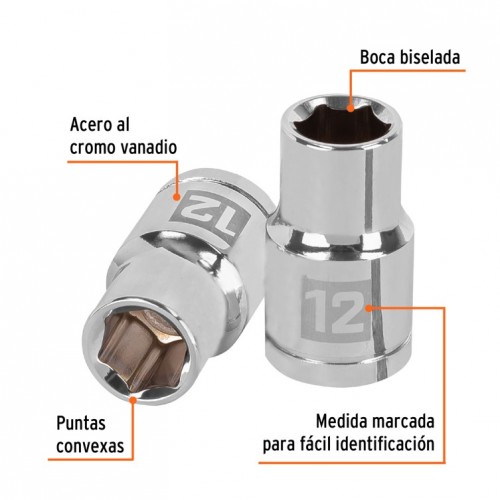 Llave Tubo Hexagonal Truper 13262 enc.1/2'' 12mm