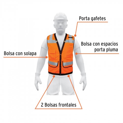 Chaleco de Seguridad Truper Expert 13480 Naranja G