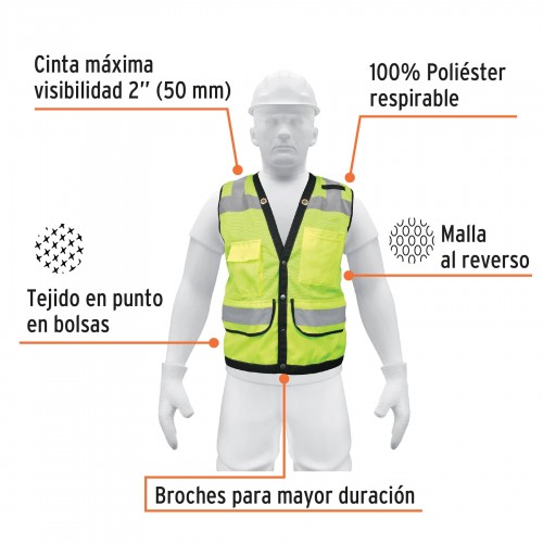 Chaleco de Seguridad Truper Expert 13484 Verde XG x5u