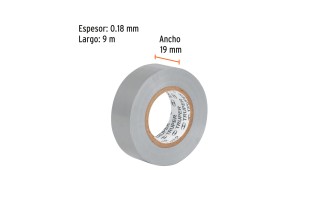 Cinta Aisladora Truper 13516 19mm 9m Gris