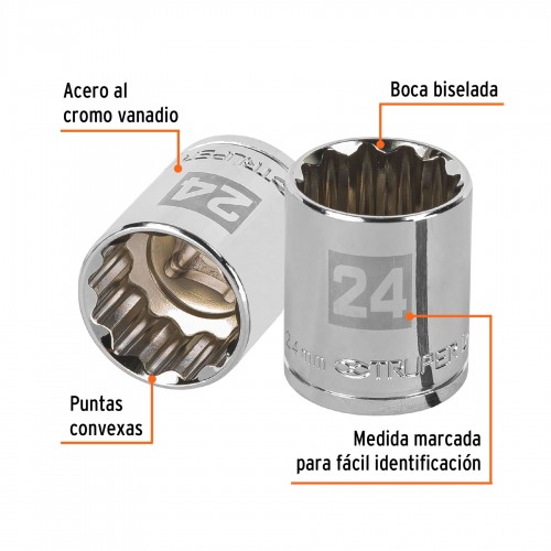 Llave Tubo Estriada Truper 13538 enc.1/2'' 24mm