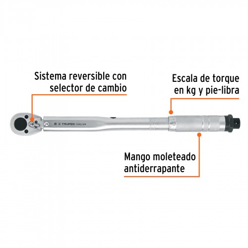 Torquímetro de Disparo Truper 13567 enc.3/8'' 7-108Nm