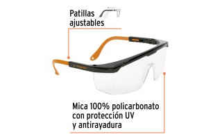 Anteojos de Protección Truper 14284 Ajustable Transparente Anteojos de Protección Truper 14284 Ajustable Transparente