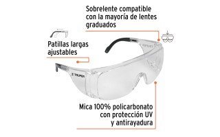 Sobrelentes de Seguridad Truper 14308 Transparente Sobrelentes de Seguridad Truper 14308 Transparente