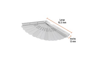 Calibre de Espesor Truper 14395 0,05mm-0,63mm 15pzs