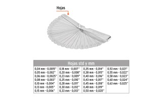 Calibre de Espesor Truper 14396 0,04mm-0,63mm 26pzs