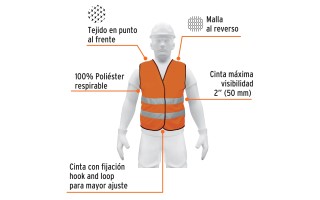 Chaleco de Seguridad Truper 14426 Naranja