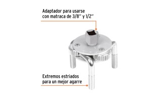 Llave p/ Filtro Truper 14543 3 puntos enc.3/8" 76-115mm