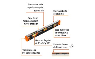 Nivel de Mano Truper Expert 14625 Magnético 18'' 3b Nivel de Mano Truper Expert 14625 Magnético 18'' 3b