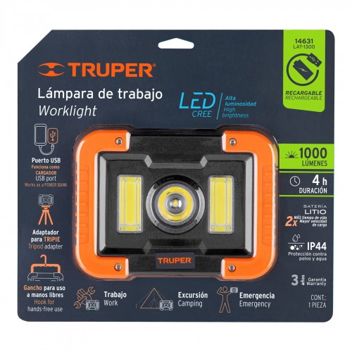 Reflector Truper 14631 1000lm LED Recargable