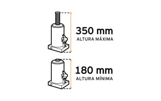 Gato Hidráulico Botella Truper 14810 2Tn 180-350mm Gato Hidráulico Botella Truper 14810 2Tn 180-350mm