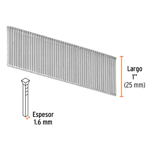 Clavos Truper 15010 Clav. Neum. Calibre 16 25mm 2500u