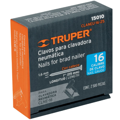 Clavos Truper 15012 Clav. Neum. Calibre 16 32mm 2500u