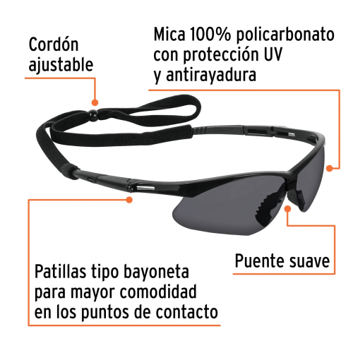 Anteojos de Protección Truper 15172 Deportivo Gris