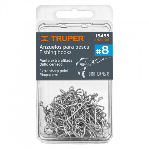 Anzuelos para Pesca Truper 15455 #8 42mm x100u