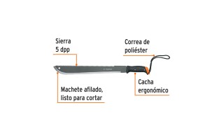 Machete con Serrucho Truper 15893 18" Machete con Serrucho Truper 15893 18"