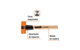 Mazo Truper 16506 Octogonal 2lb 1kg mango Madera