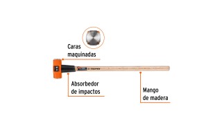 Mazo Truper 16511 Octogonal 8lb (3,6kg) con mango