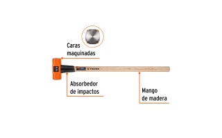 Mazo Truper 16512 Octogonal 10lb (4,5kg) mango Madera