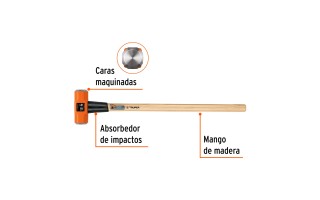 Mazo Truper 16513 Octogonal 12lb (5,4kg) con mango