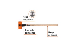 Mazo Truper 16514 Octogonal 14lb (6,3kg) mango Madera