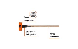 Mazo Truper 16515 Octogonal 16lb (7,2kg) mango Madera